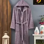 Unisex bathrobe with hood, belt and two pockets-Dream Room